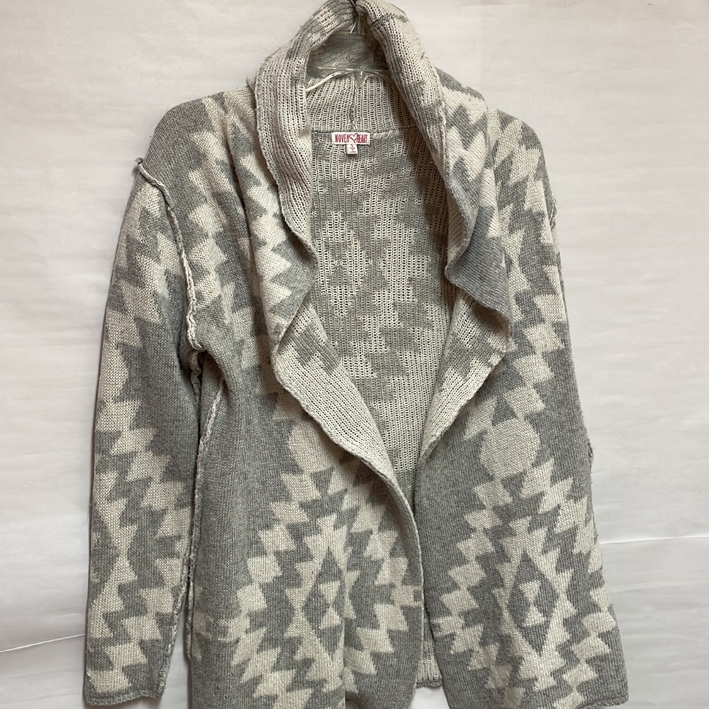 Woven ❤️ Heart Cardigan Sweater - Small